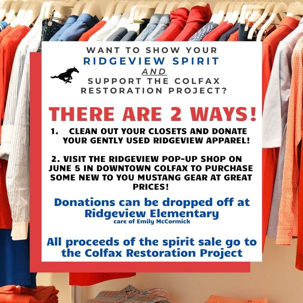 Accepting Donations Ridgeview Apparel