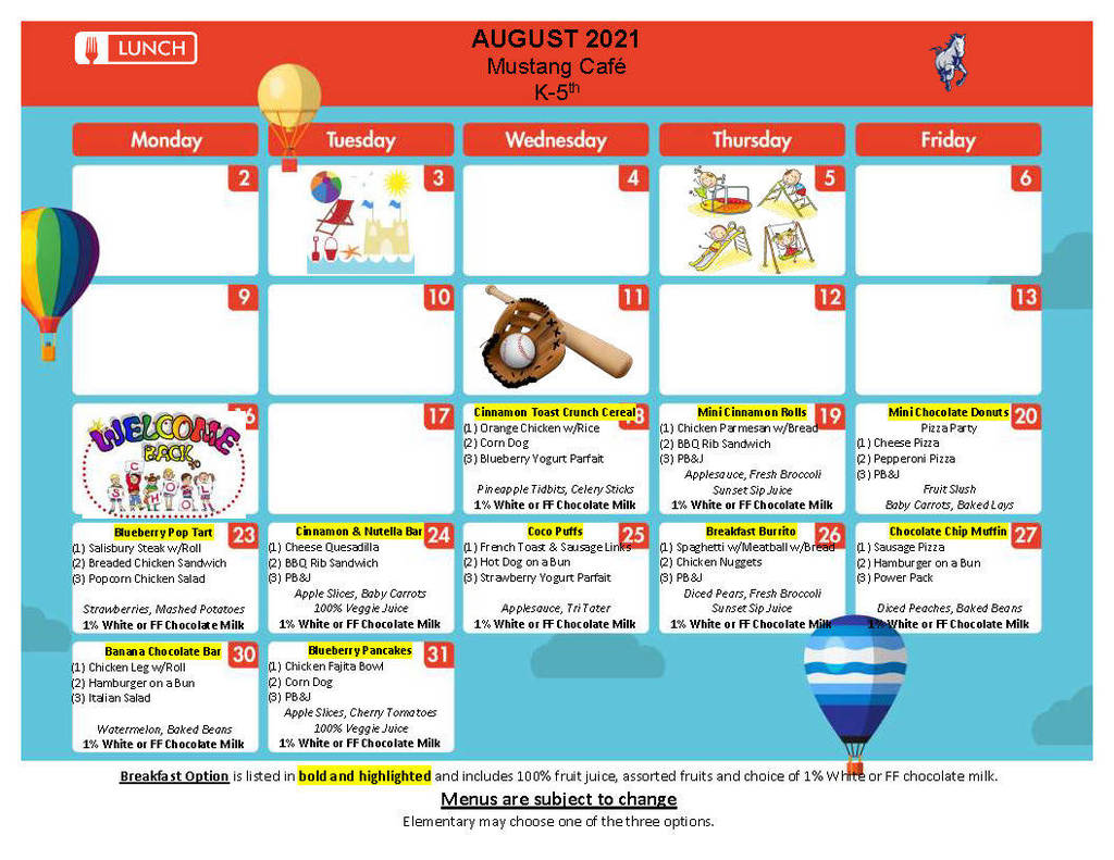 August Menu