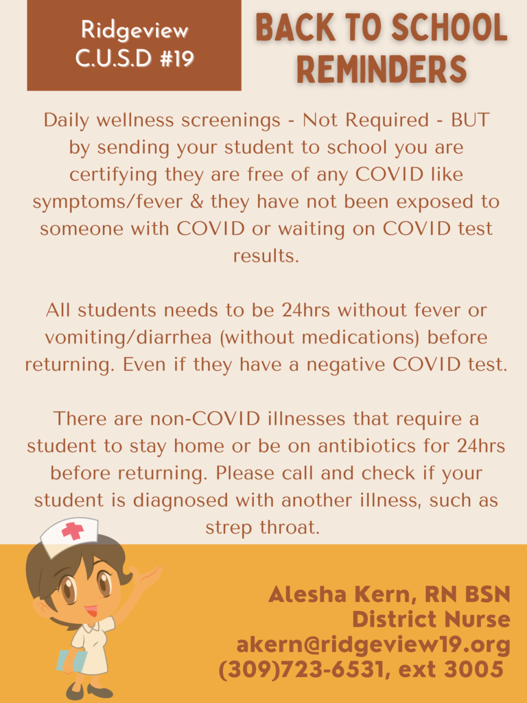 Back to School Health Reminder