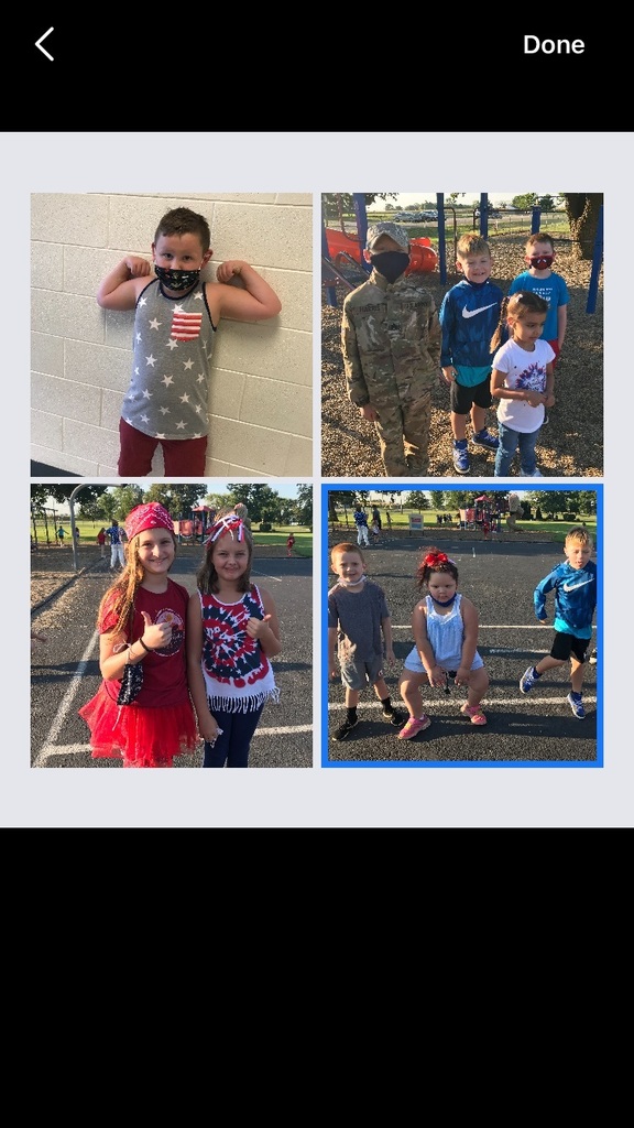 students in red white and blue