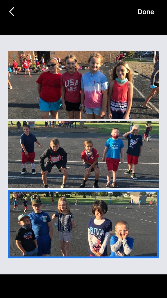 students in red white and blue