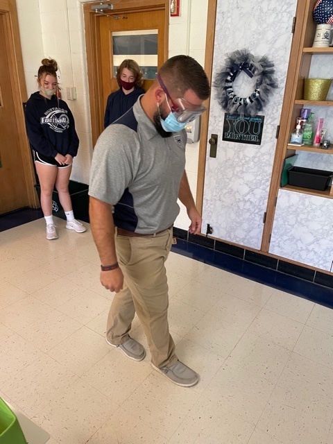 Mr. Burke doing a field sobriety test